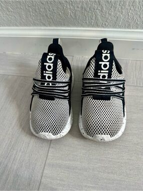 adidas Black and White Knit Athletic Sneakers